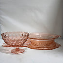 Lot of 4 anchor Hocking: 2 Glass bowls, Cake Platter & Pedestal