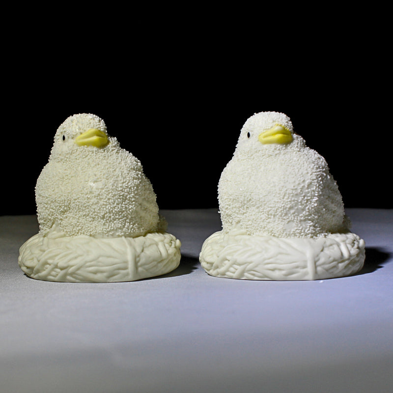 Lot of 2 Vintage Snowbabies Dept 56 1994 Easter Chicks In Nest