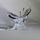 Swarovski Silver Crystal Butterfly on Leaf | Non-mint | Reglued antenna