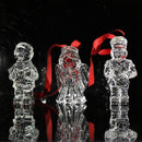 Lot of 3: Waterford Crystal Marquis Caroler, Angel, Nutcracker Ornament