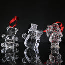 Lot of 3: Waterford Crystal Marquis Gift Bear, Snowman, Santa Ornaments