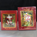 Lot of 2: Waterford Crystal Santa Arrives, Winter Santa Ornaments