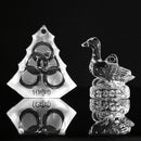 Lot of 2: Waterford Crystal Five Golden Rings, Six Geese Ornament
