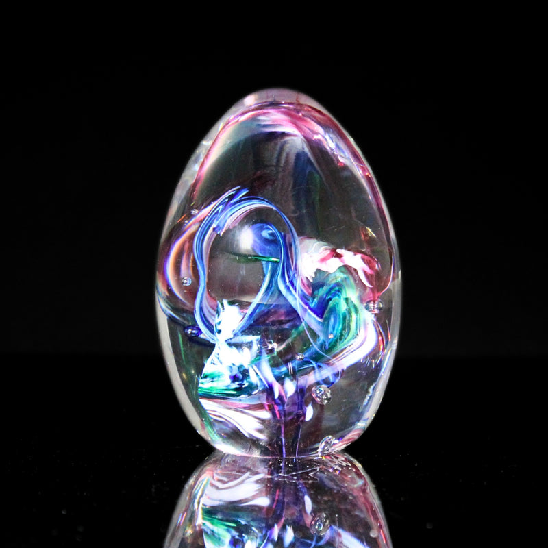 OBG 1993 Iridescent Swirled Twist Crystal Egg | No Box