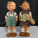 Lot of 2: 12" Hummel Plastic Dolls Schoolboy  + Unknown