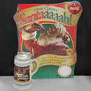 Lot of 2: Coca-Cola 1996 Santaaaaah Sign + 1993 Coke Stein
