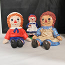 Lot of 3: Raggedy Ann & Andy Bookend & Figurine