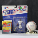 Albert Bell Autograph Baseball, Mel Hall Action Figure, Trading Cards