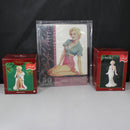 Lot of 3: Marilyn Monroe Ornaments + Calling Card 1990's