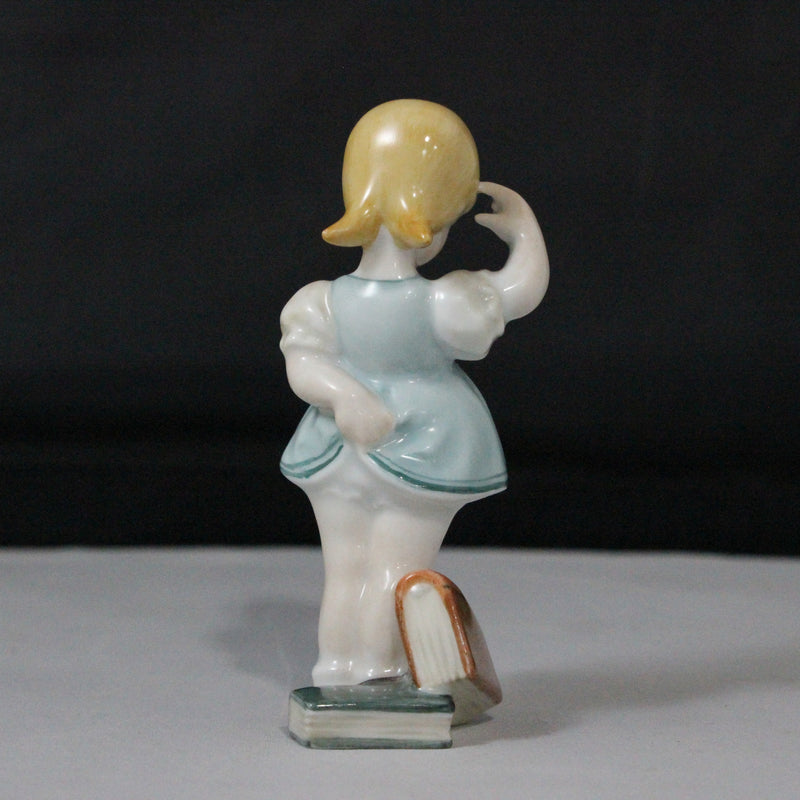 Herend Hungary " The Little Sage - Girl w/ Books"
