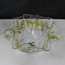 Dorthy Thorpe Flower Painted Glass Bowl - Handkerchief Ruffled