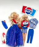 Lot of 2 No Box Barbies | Unicef and Pepsi Spirit | 1989