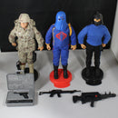 Lot of 3: Vintage 1992 GI Joe Duke + Cobra + Snake Eyes + Accessories