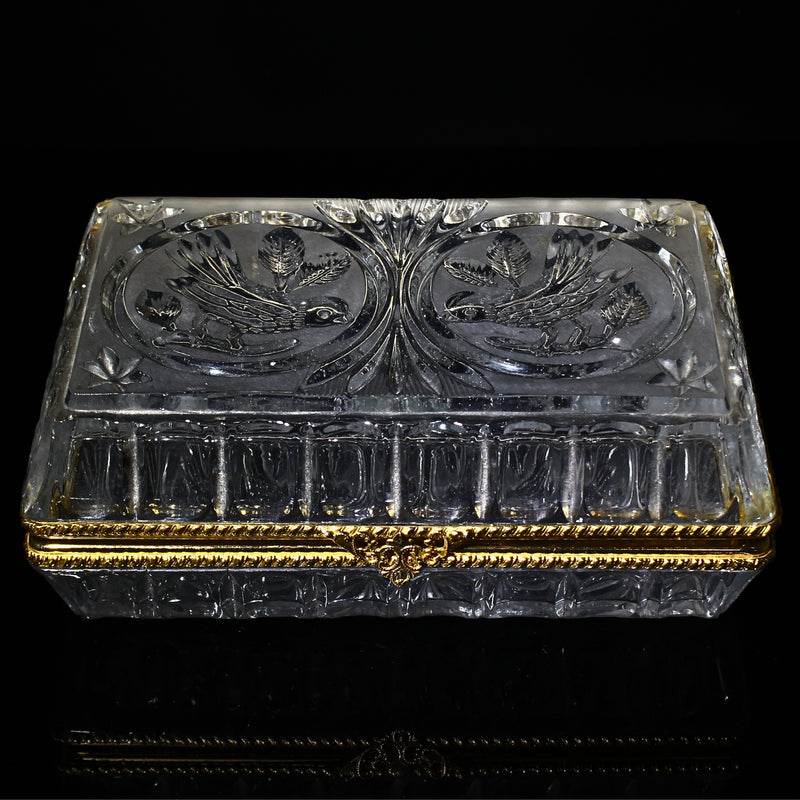 Hofbauer 7" Rectangular Crystal Box with Hinged Lid