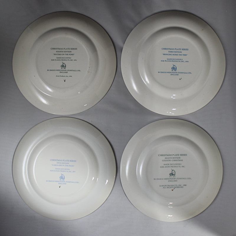 Lot of 4: Vintage 1970's Avon Christmas Plates