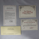 Danbury Mint Princess Diana Bride Doll + The People's Princess Porcelain Plate