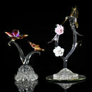 Lot of 2: Glass Baron Humming Bird + Blown Glass Butterfly