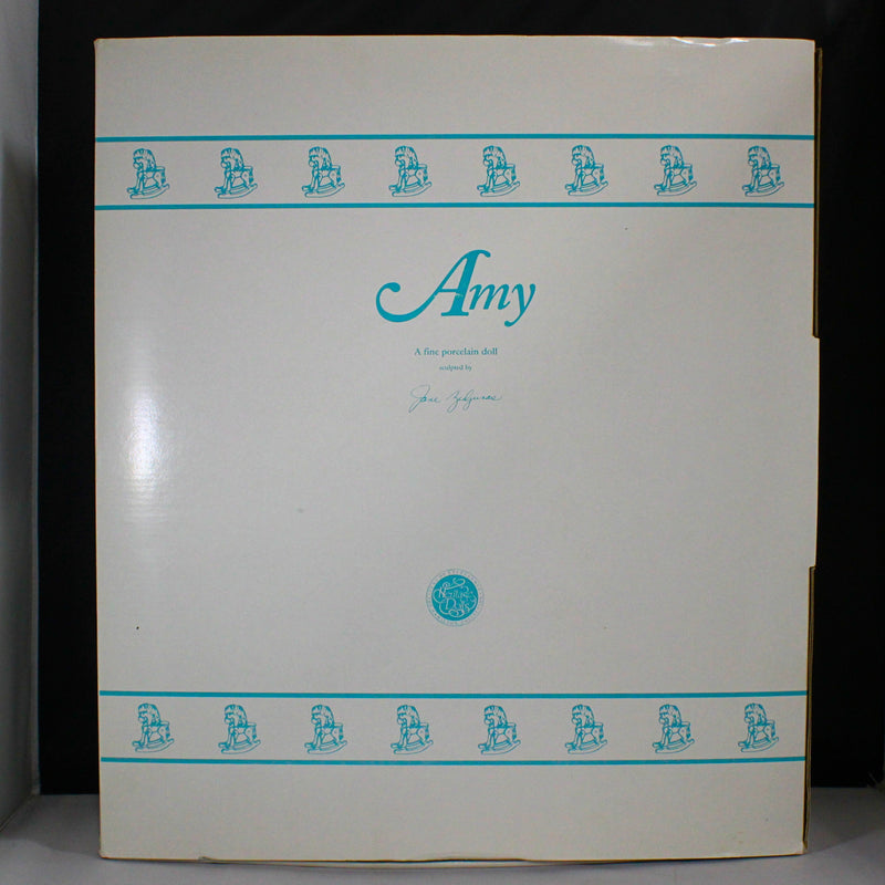 1992 Hamilton Collection Amy w/ Rocking Horse Porcelain Doll