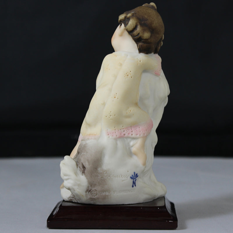 Armani's Little Treasures Child Hugging Sheep Dog Figurine