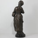 Bronze Finish Spelter Girl Reading Statue