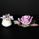 Lot of 2: Lefton Royal Dover + Teleflora Pink Rose Figurine