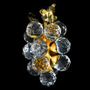 Swarovski Crystal Sparkling Fruit 15 Grapes w/ Gold Leaves & Stem