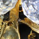 Swarovski Crystal Sparkling Fruit 15 Grapes w/ Gold Leaves & Stem