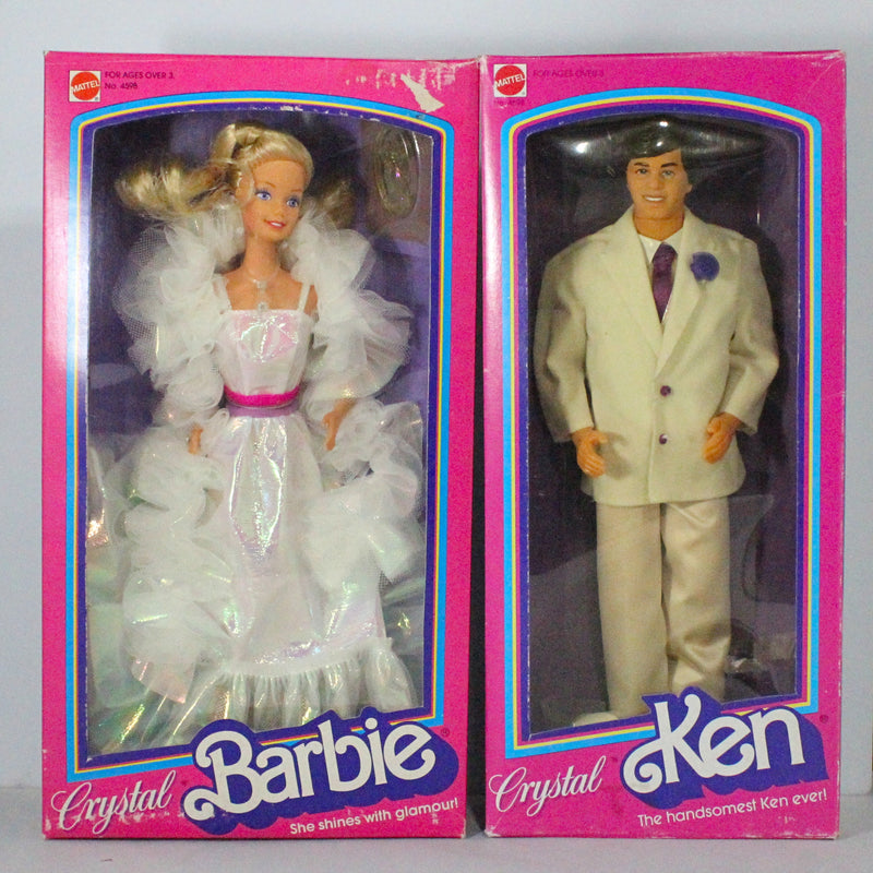 Lot of 2: Crystal Barbie & Ken