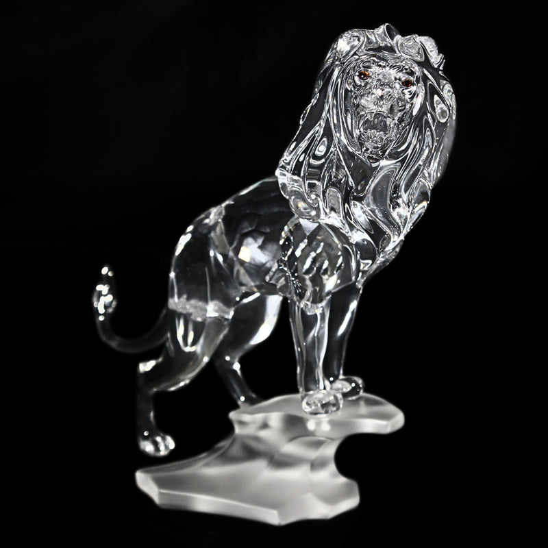 Swarovski Crystal Lion Standing on Rock Figurine