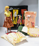 Vintage Barbie Doll Case with Barbie, Bedding & Scating Accessories