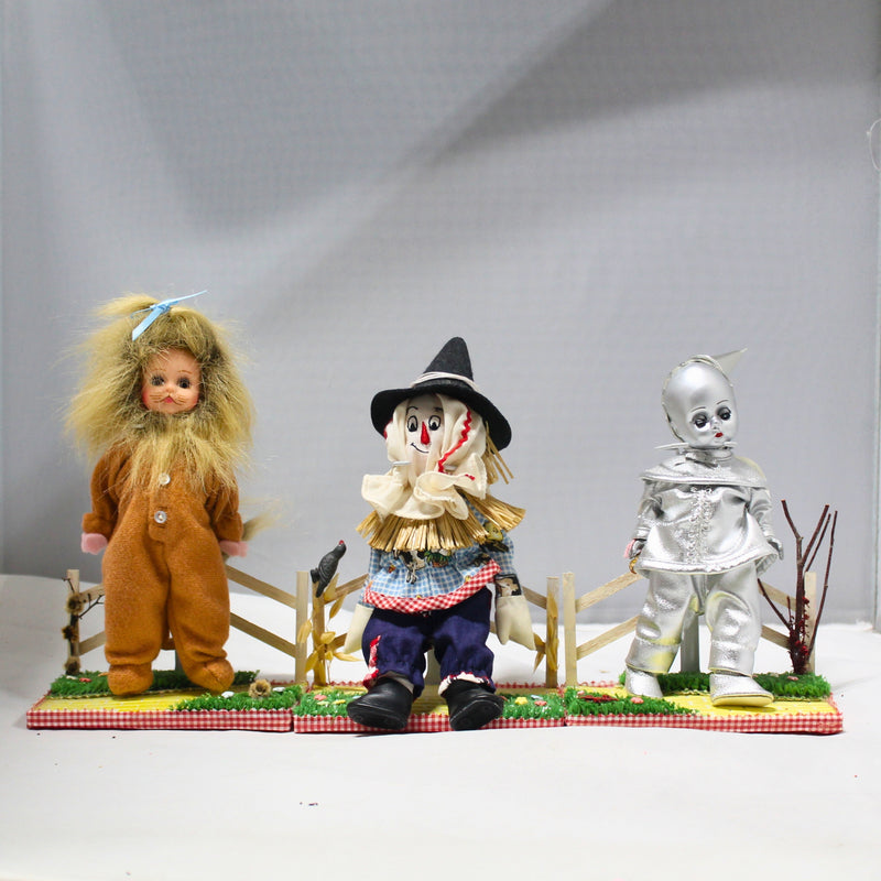 Lot of 3: Madame Alexander Wizard of Oz, Cowardly Lion, Tin Man, and Scarecrow