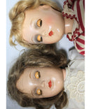 Lot of 2: Vintage Dolls, Red & White with Roller Skates, White Lacy Dress