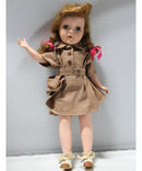 Lot of 2: Vintage Dolls, Brown Dress & Pink Ribbons, Rose Gold 2 Piece