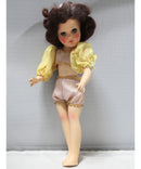 Lot of 2: Vintage Dolls, Brown Dress & Pink Ribbons, Rose Gold 2 Piece