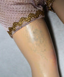 Lot of 2: Vintage Dolls, Brown Dress & Pink Ribbons, Rose Gold 2 Piece