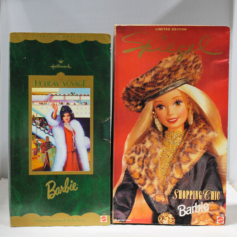 Lot of 2: Shopping Chic and Holiday Voyage Barbie Dolls - 14009, 18651