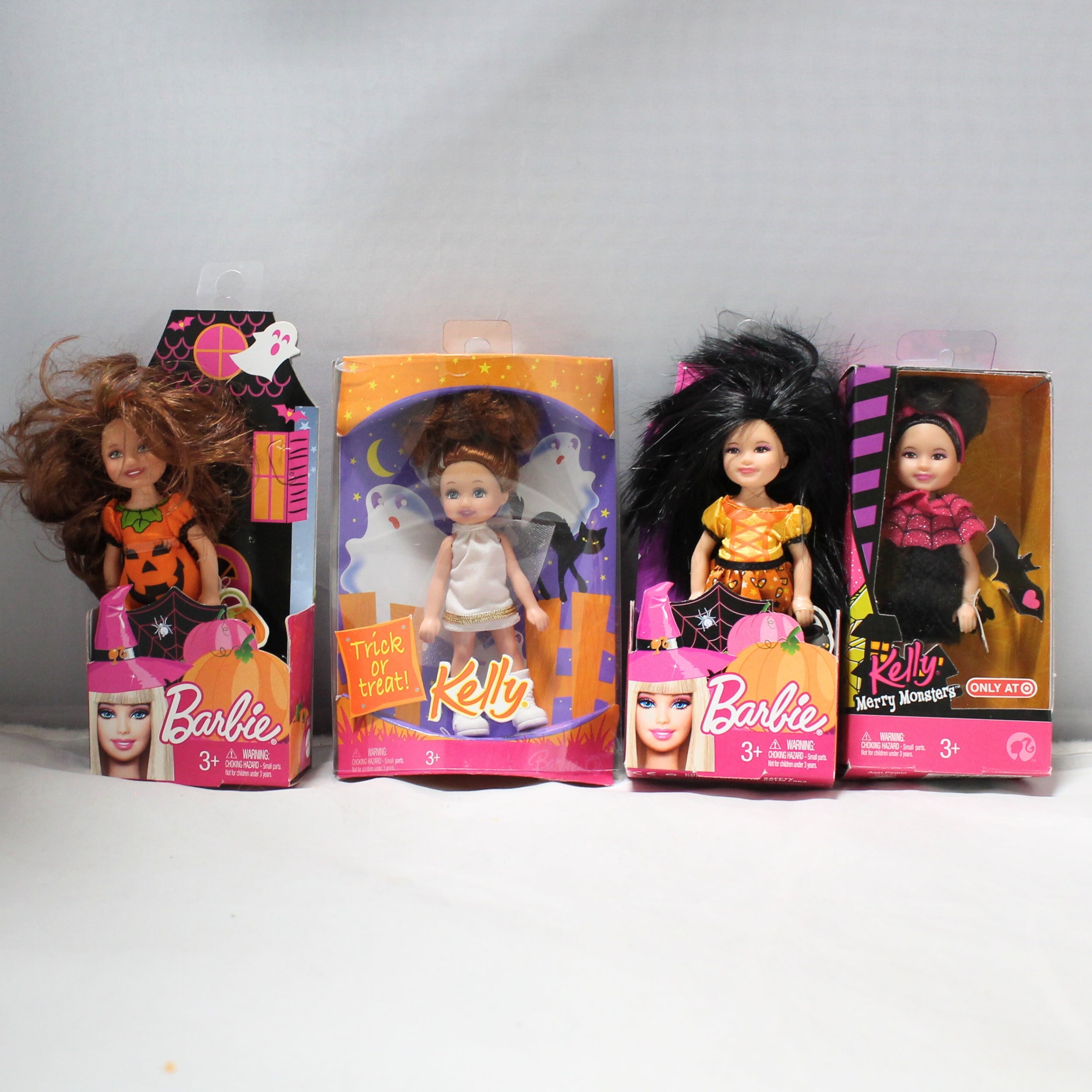Lot of 4: Small Halloween Barbie Dolls, N1861, R1634, X4471, X4472