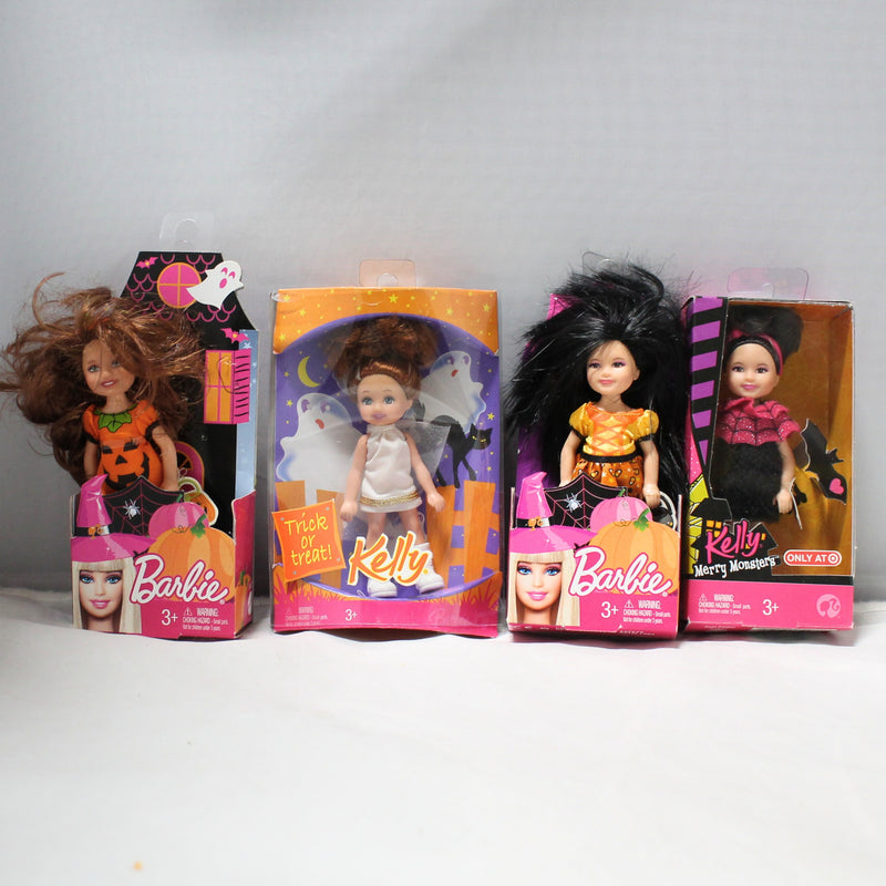 Lot of 4: Small Halloween Barbie Dolls, N1861, R1634, X4471, X4472