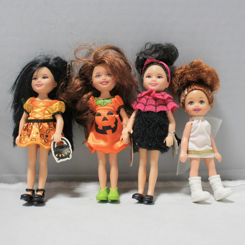 Lot of 4: Small Halloween Barbie Dolls, N1861, R1634, X4471, X4472