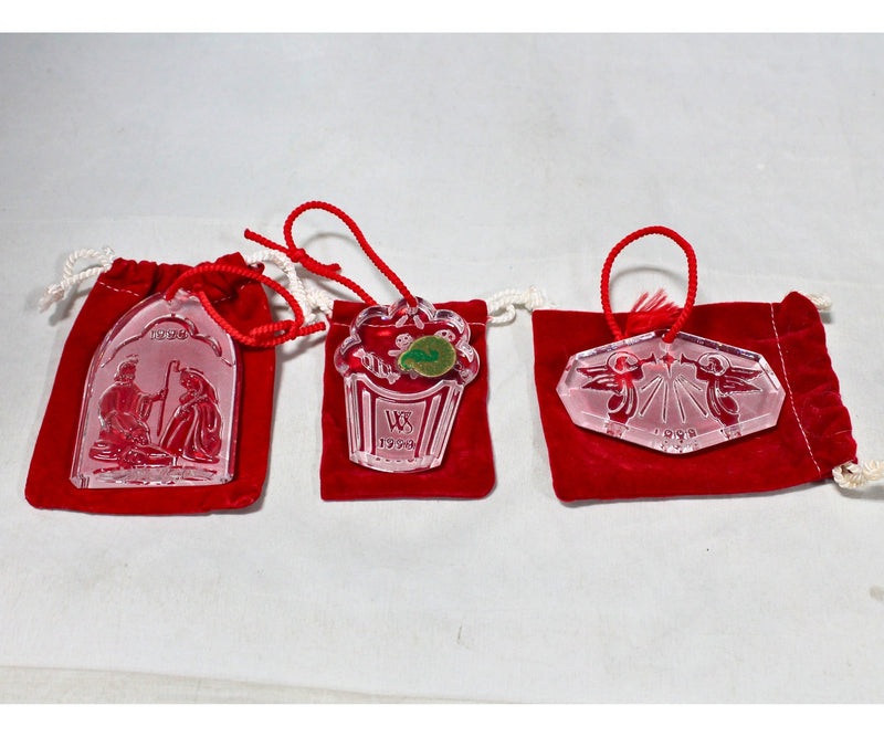 Lot of 3: Waterford Christmas Ornaments - 1998