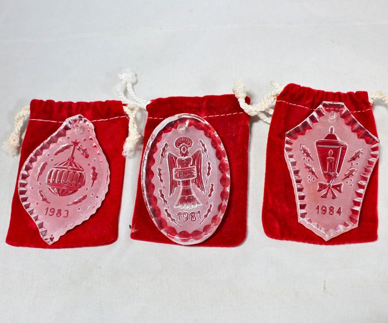 Lot of 3: Waterford Christmas Ornaments - 1981, 1983, 1984