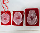 Lot of 3: Waterford Christmas Ornaments - 1989, 1990, 1991