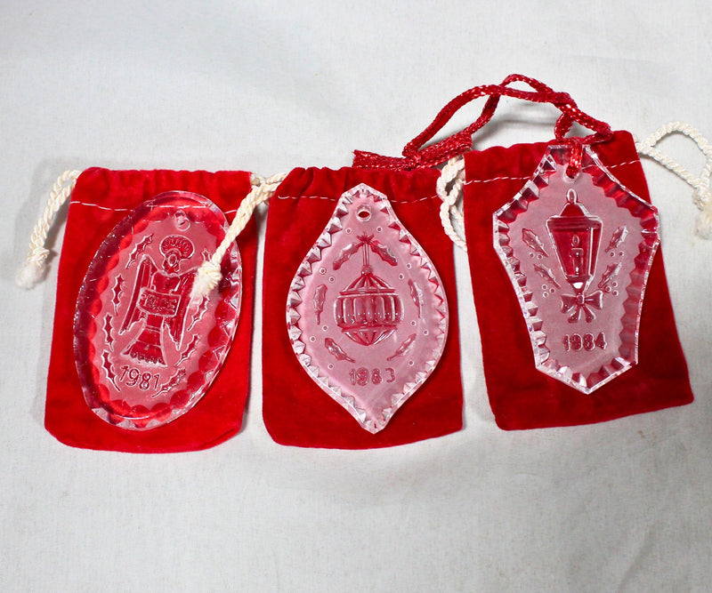 Lot of 3: Waterford Christmas Ornaments - 1981, 1983, 1984