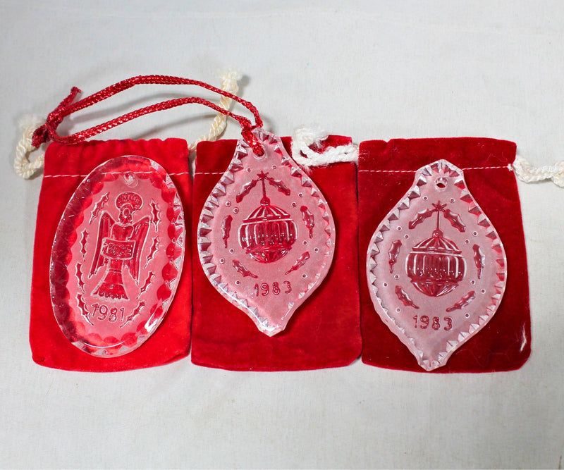 Lot of 3: Waterford Christmas Ornaments - 1981, 1983, 1983
