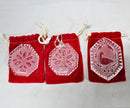 Lot of 3: Waterford 12 Days of Christmas Ornaments - 1988, 1988, 1989