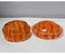 Lot of 2: Rose Gold Glass Flower Frogs