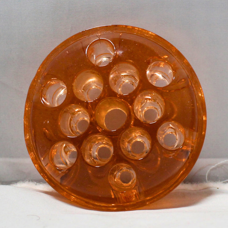 Lot of 2: Rose Gold Glass Flower Frogs