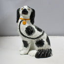 Black Spotted Porcelain Dog Figurine