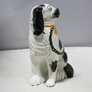 Black Spotted Porcelain Dog Figurine