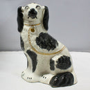 Black Spotted Porcelain Dog Figurine